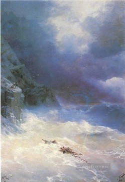  1899 canvas - on the storm 1899 Romantic Ivan Aivazovsky Russian